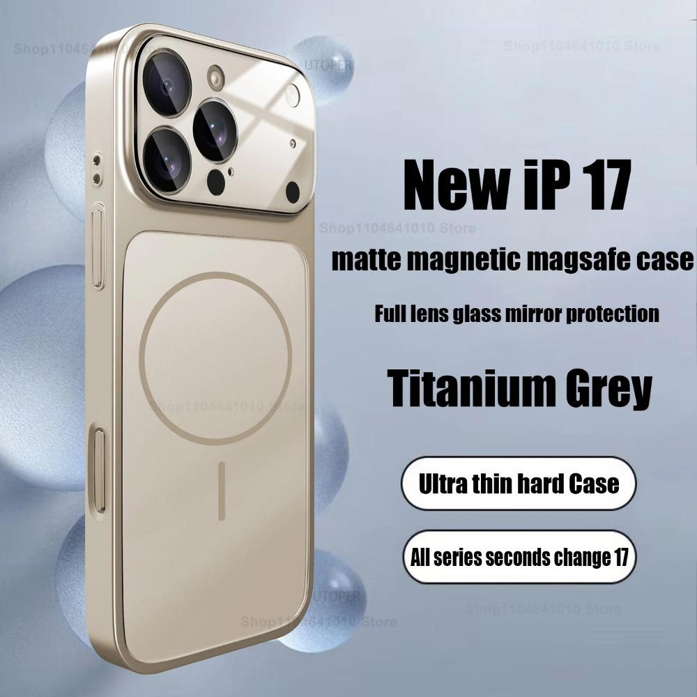 Official Matte Nano Glass Armor Case For iPhone 17 16 15 14 13 Pro Max 17Pro Air For Magsafe Wireless Charge Magnetic Hard Cover