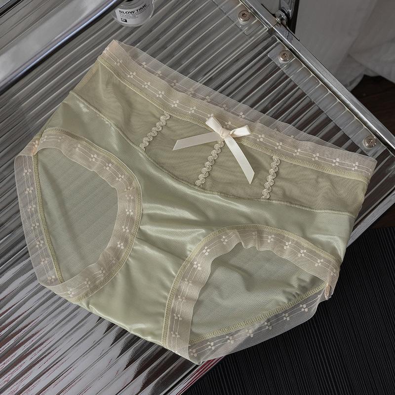 Ladies Spring and Summer Thin Sexy Lace Hollow Mesh Gauze Bag Hip Breathable Waist Triangle Briefs