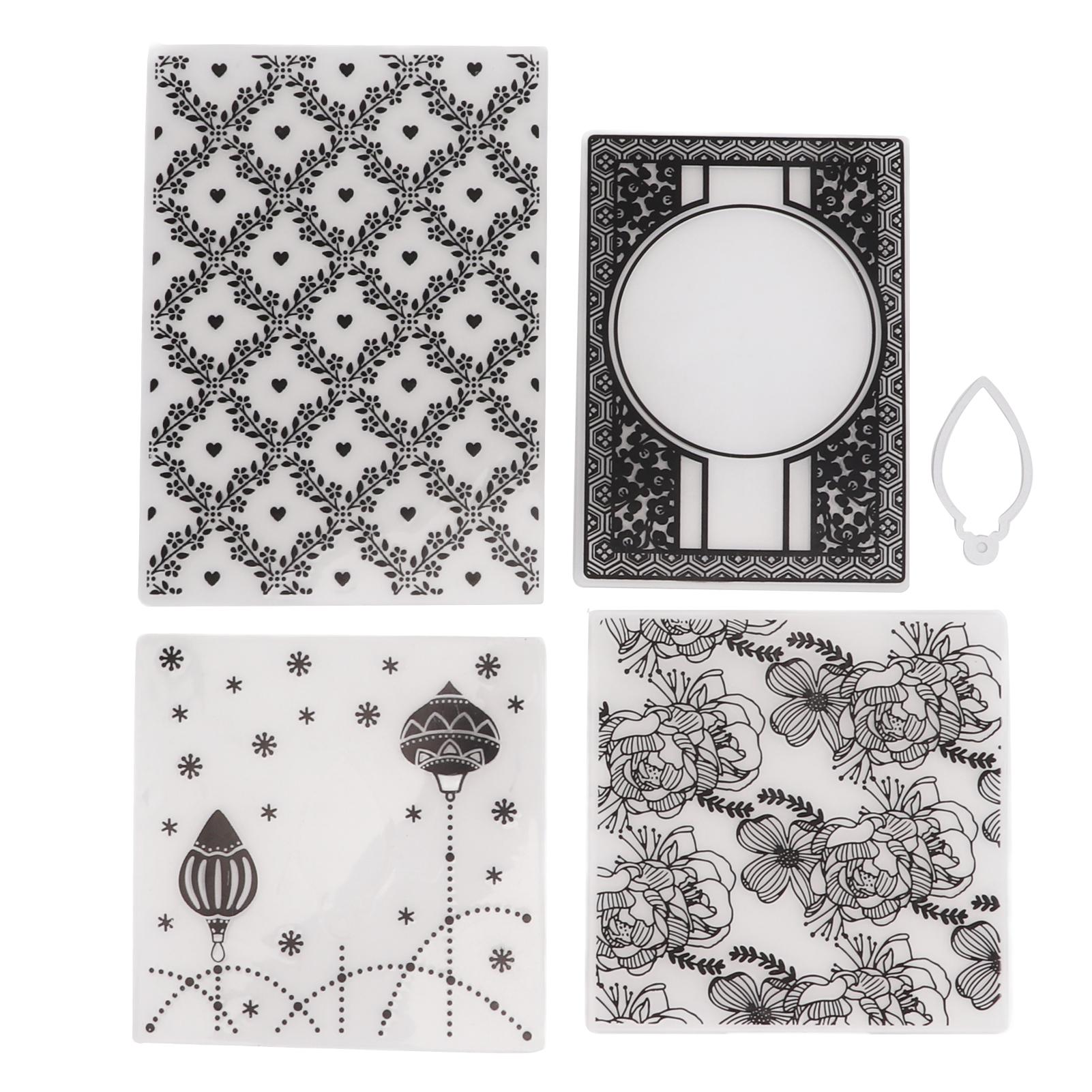 

4 шт. Папки для тиснения Пластиковые декоративные шаблоны для DIY скрапбукинга, изготовления открыток