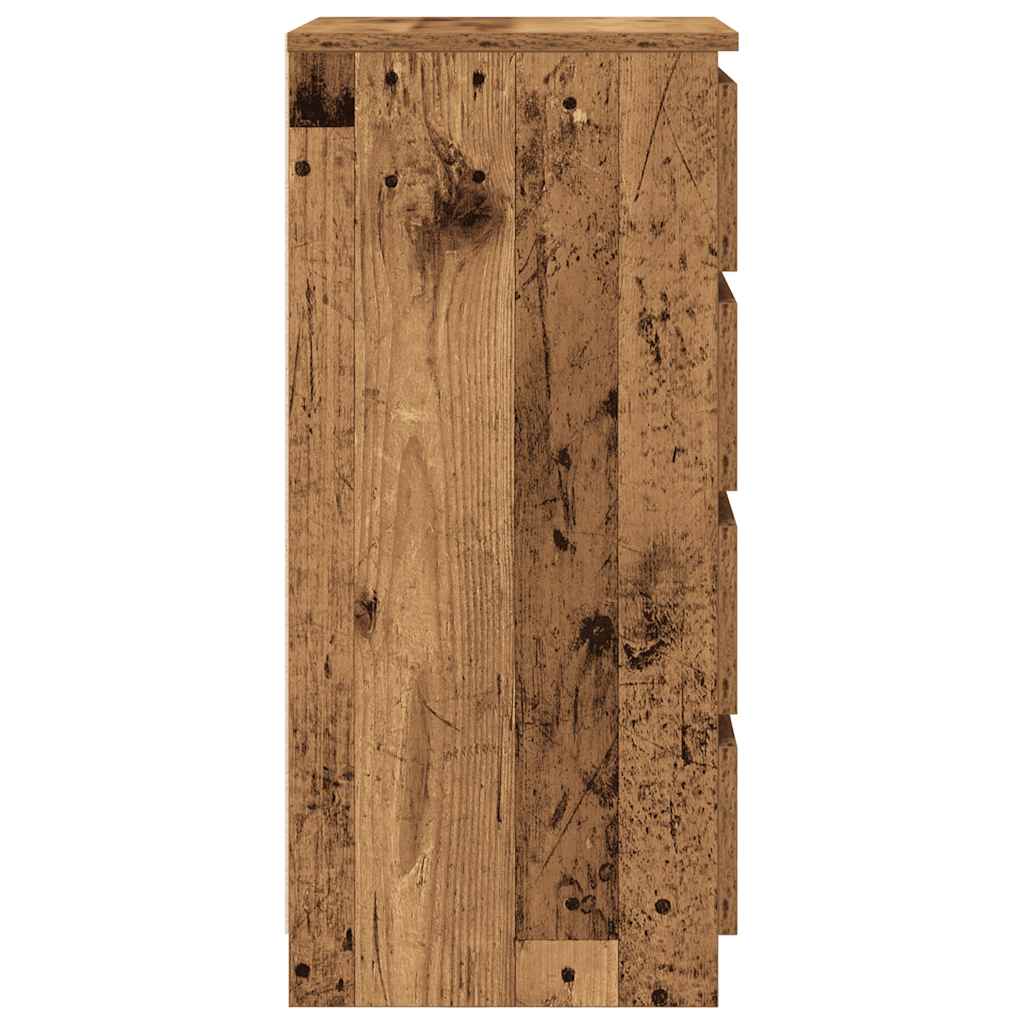 Sideboard with Drawers Rustic Wood Look 37.5 x 35 x 99 cm