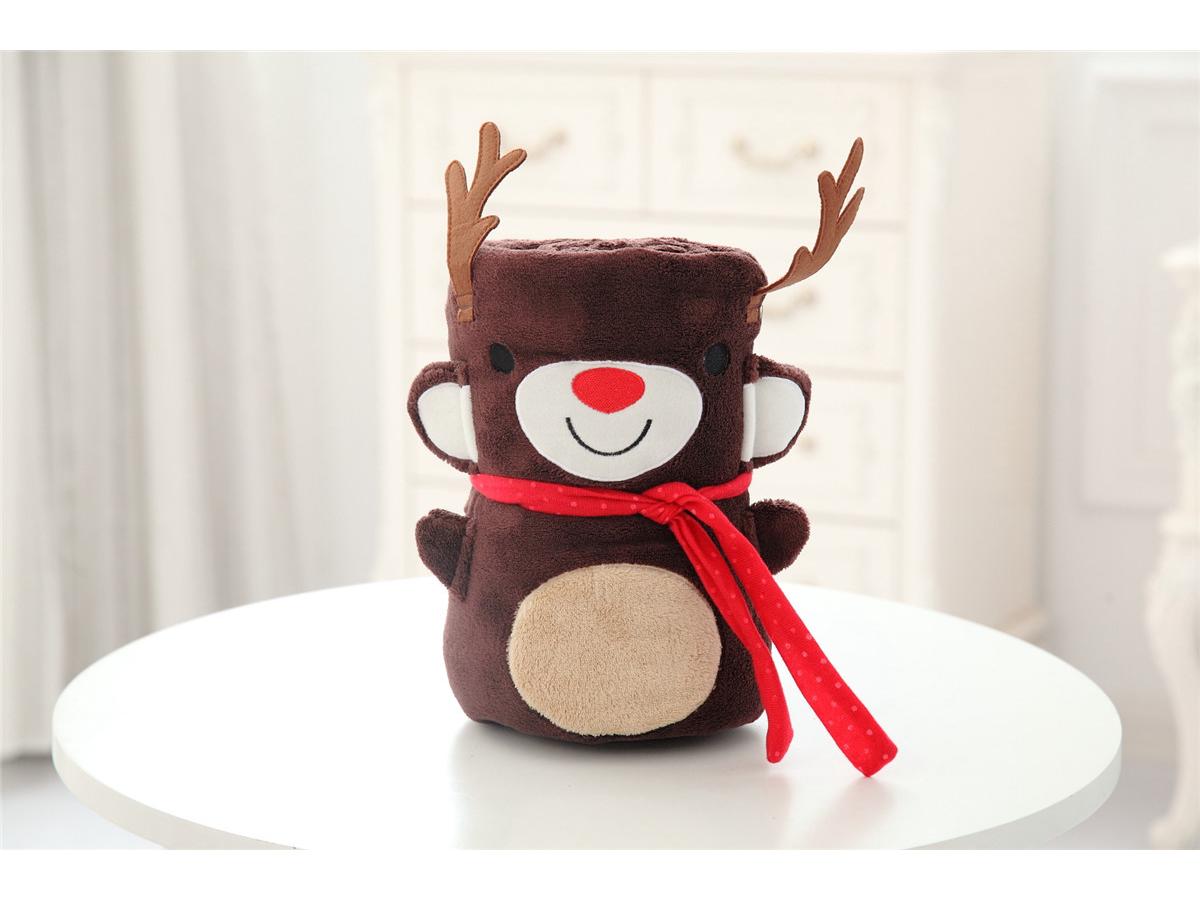 

Фланелевое одеяло «Дед Мороз и снеговик» - Двустороннее мультяшное рождественское одеяло Small (80*100cm)