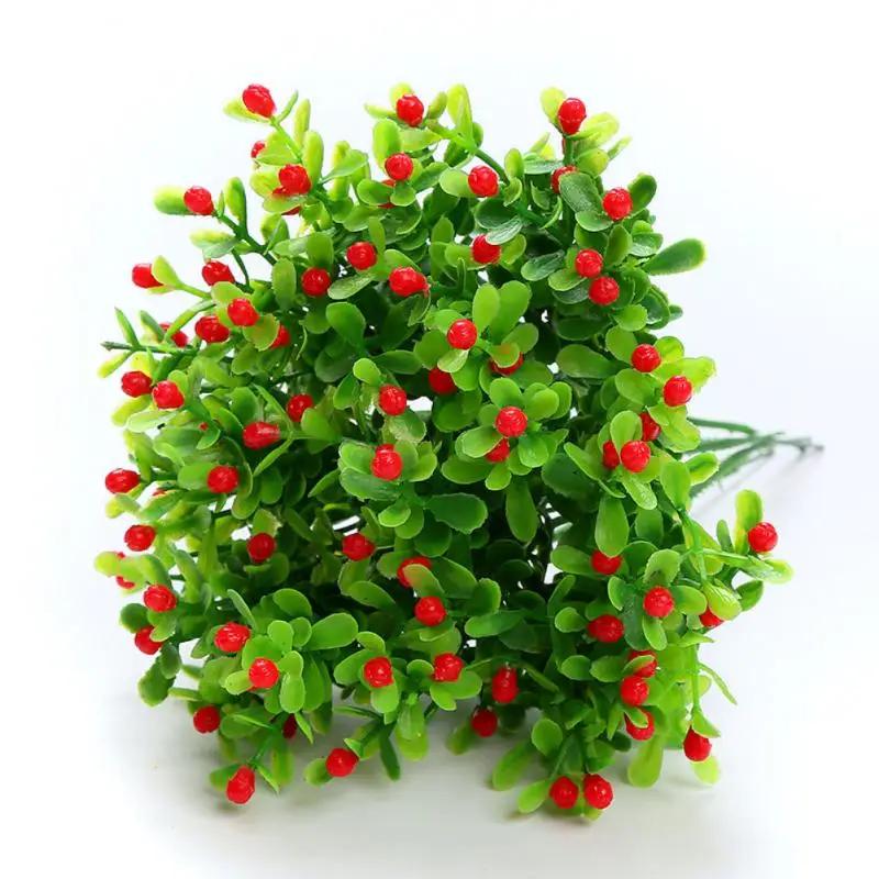 5pcs Artificial Plastic Plants Christmas Decoration Artificial Plant Ferns Simulation Plant Plastic Flower Fern Home Accessories