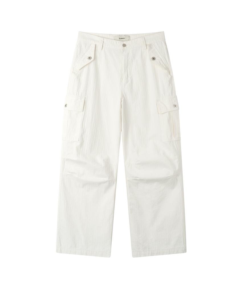 Leondi Chevron Field Cargo Pants - Ivory