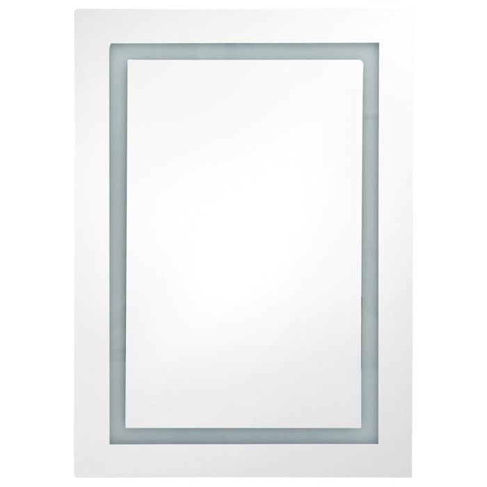 VidaXL Bathroom Cabinet with LED Mirror White and Oak 50x13x70cm 326493