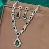 Water Drop Bridal Jewelry Set With Rhinestone Earrings And Necklace For Elegant Wedding Accessories