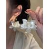 French Super Fairy Orchid Elegant Earrings Minimalist Design Niche Earrings Silver Needle Exaggerated Acrylic Petal Ear Accessory
