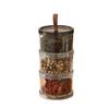 Portable Plastic Spice Storage Box Round Transparent Airtight Jar Stackable Multi-Layer Food Container Coffee Beans