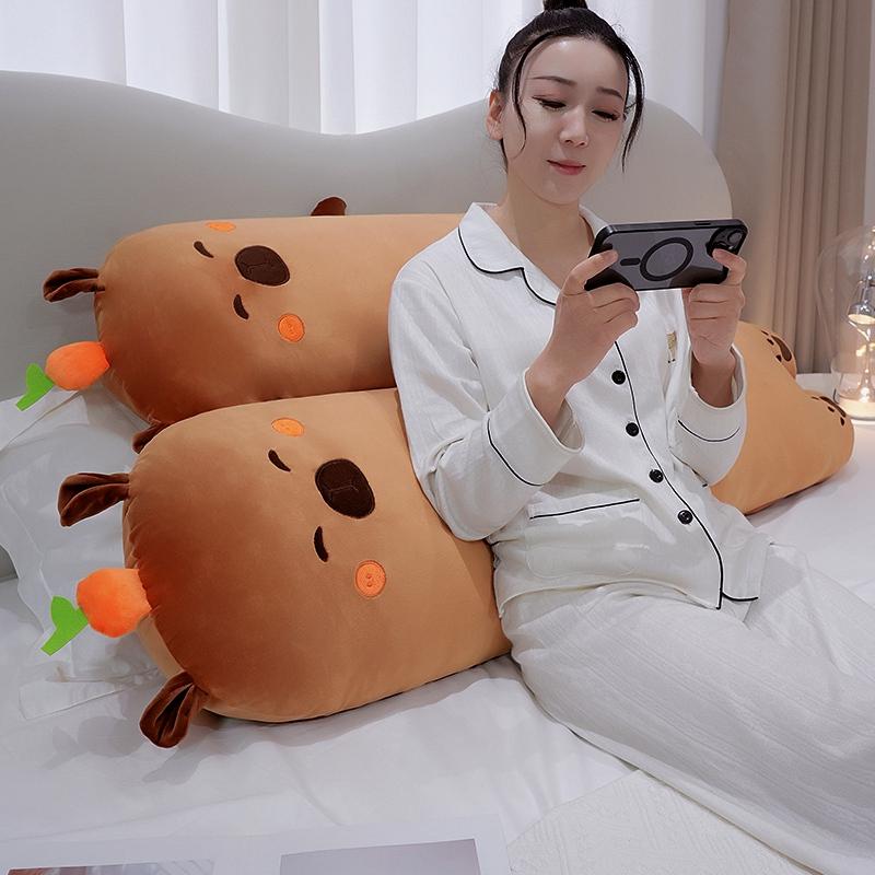70-140cm New Cuddly Capybara Plush Toys Stuffed Capybara Dolls Long Sleep Squishy Pillow Sofa Cushion Christmas Birthday Gift