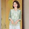 2026 Summer Collection: Mid-Aged Women's Chinese Style Chiffon Blouse - Short-Sleeved, Thin, Elegant Top.
