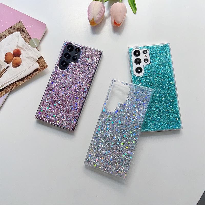 For Samsung S24Ultra Phone Case, Drip Glitter Sequin S25Plus, Softshell A16, Fashion S23
