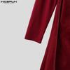 INCERUN Autumn Men High Neck Long Sleeve Fake Two-piece Velvet Casual Tops Pullovers