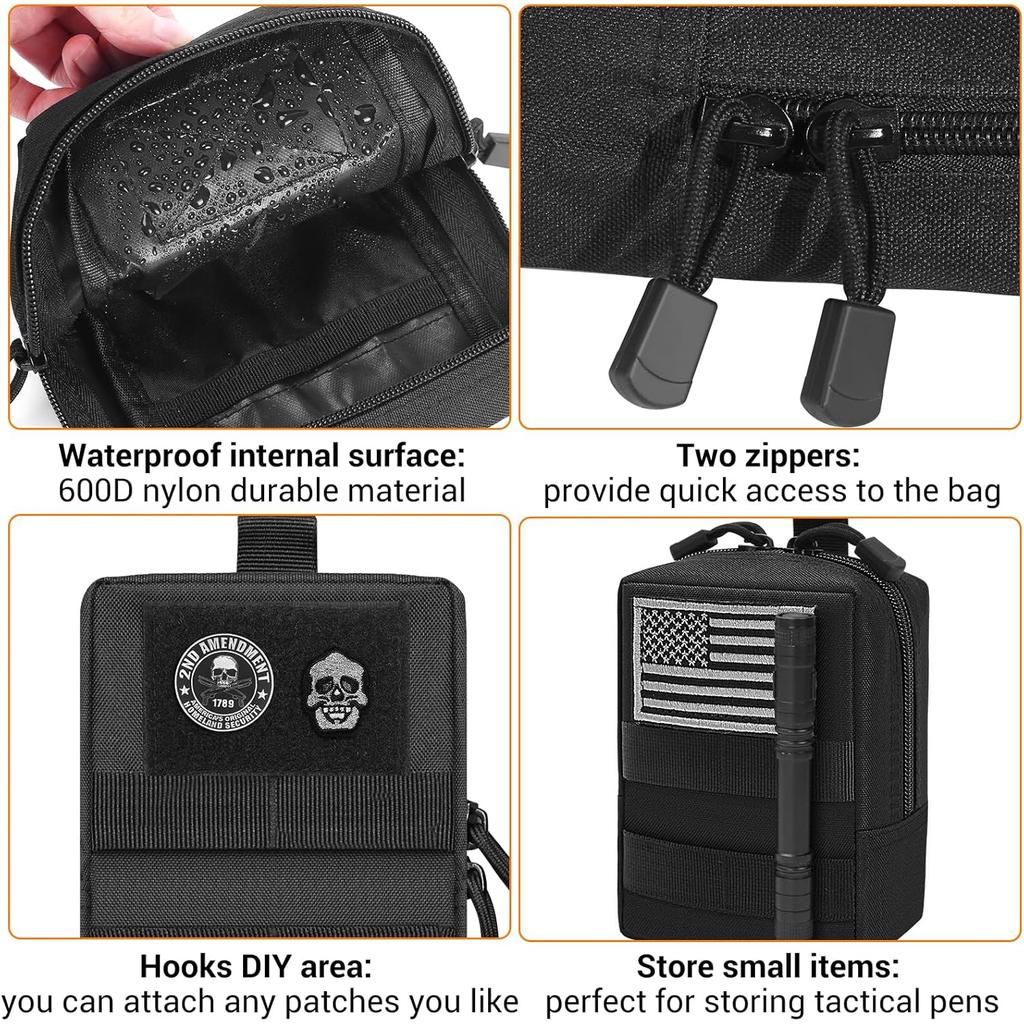 Molle Pouches 600D Small Tactical Waist Bag Water-Resistant Utility EDC Phone Bottle Pouch Men for Outdoor Backpack Attachments
