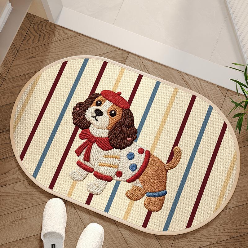 Cartoon Puppy Non-Slip Quick-Dry Water-Absorbent Bathroom Floor Mat
