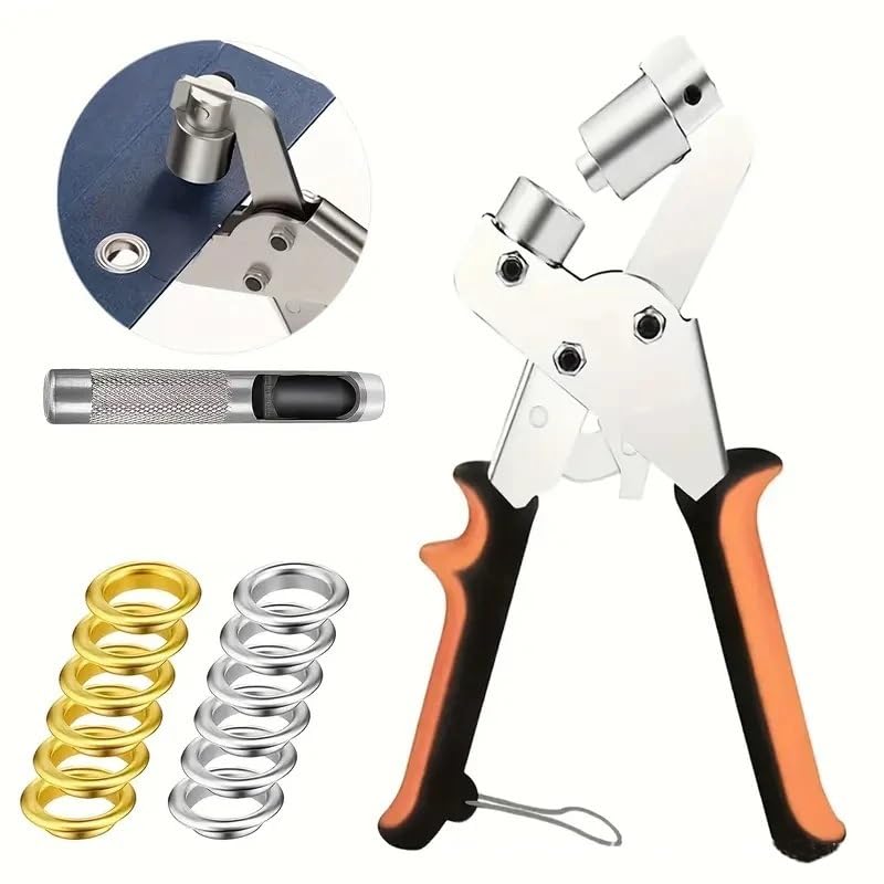 

10mm Grommet Grommet Tool Kit with Eyelet Eyelet Hole Handheld Round Hole Manual Handheld Hole Punch with 500 DIY Crafts Punch, Pliers, Punch, Punch,