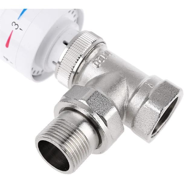 Automatic Thermostat Temperature Control Valve Thermostatic Radiator Valve Angle Floor Heating Special Valve Copper DN15 DN20 1Pcs(Size:DN20)