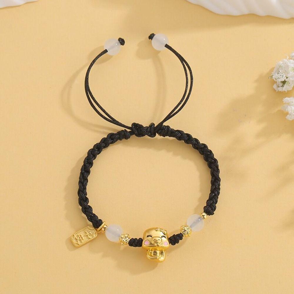 Cartoon Snake Animal Bracelet Chinese Style Braided Hand Rope Fashion Snake Year Bracelet  New Year