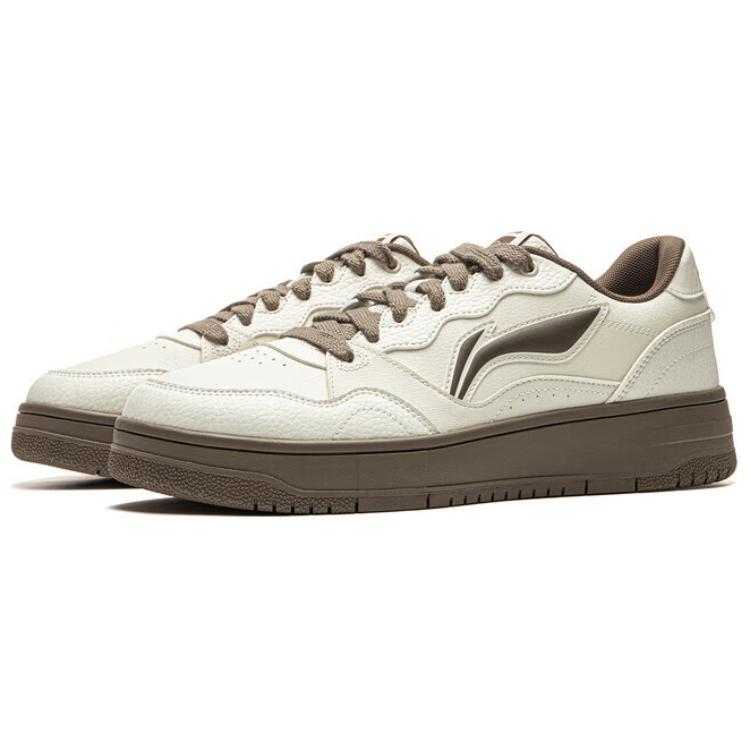 Li Ning Tianji Soft Slip Resistant Cushioning Abrasion Resistant Low Top Skateboard Shoes Men's Ecru AGCU317-1