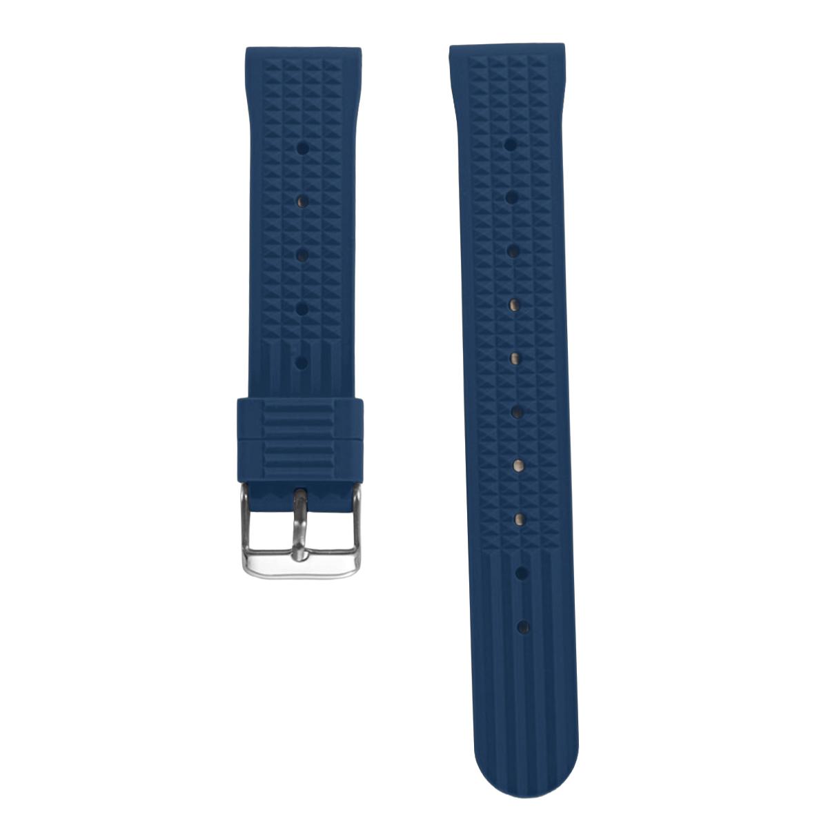 

FKM Rubber Waffle Watch Strap 18mm 20mm 22mm Fluororubber Universal Diver Waterproof Comfortable Sports Fast Release Watchbands 22mm синій