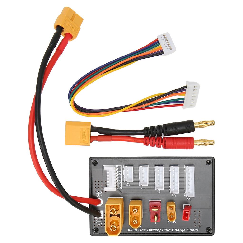 Lipo Battery Parallel Charging Board Five in One XT30 XT60 XT90 JST T Connector Multi Charger Plate for Imax B6 B6AC