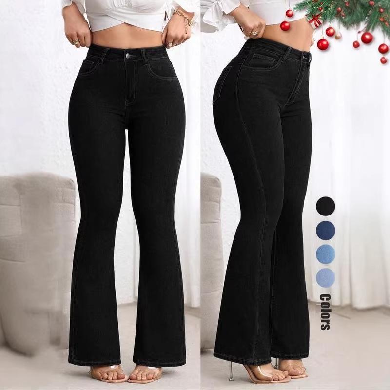 Available: Women s Elastic Slim Fit High Waist Flare Jeans - Butt Lifting Style 2XL