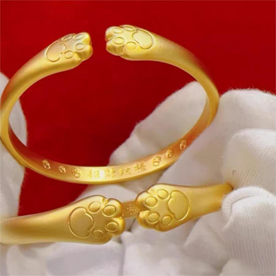 Pearl Nickel Cat Claw Open Bracelet Female Niche Light Luxury High-end Bracelet One Size(16-22CM)