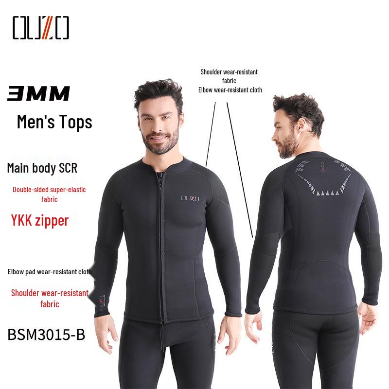 OUZO 3mm Unisex Two-Piece Wetsuit for Diving, Snorkeling, Surfing, and Winter Swimming – Cold Protection and Warmth Top and Pants.