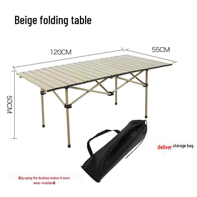 Height-Adjustable Outdoor Foldable Table for Picnic, Camping, and BBQ