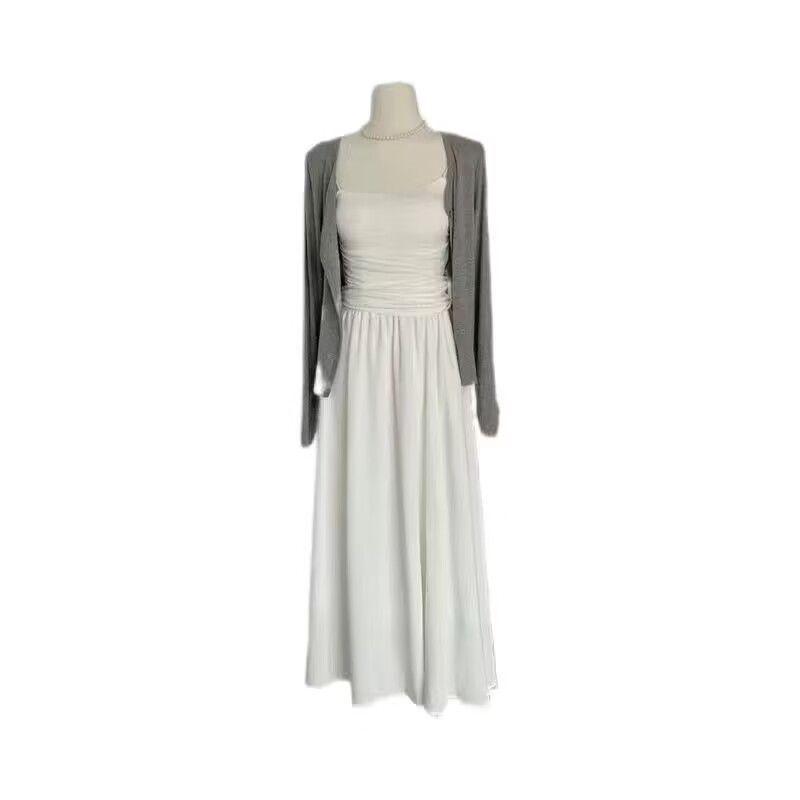 

Plus Size Women s Spring & Autumn Cardigan Skirt Set - 3-Piece Flaw Concealing Outfit L 45-60 kg