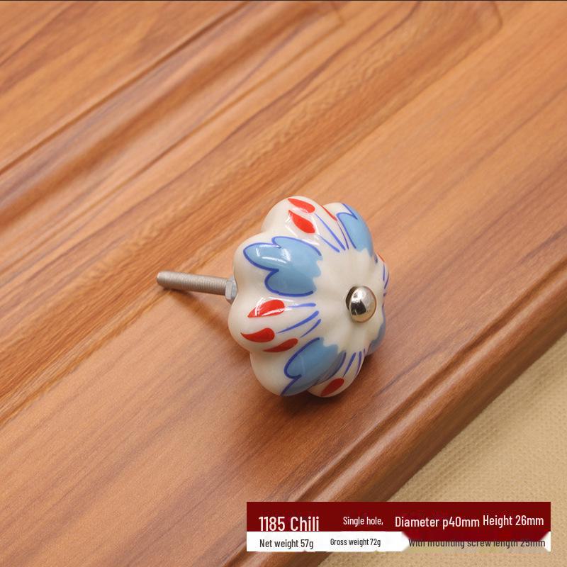 Modern Simple Ceramic Pumpkin Handle for Wardrobes and Drawers