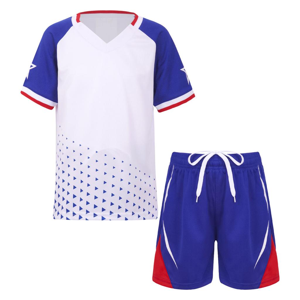 Set de îmbrăcăminte sport pentru copii Tricou cu mânecă scurtă și pantaloni scurți pentru băieți Costum sport Trening Vară Fotbal Baschet Fitness Îmbrăcăminte sportivă