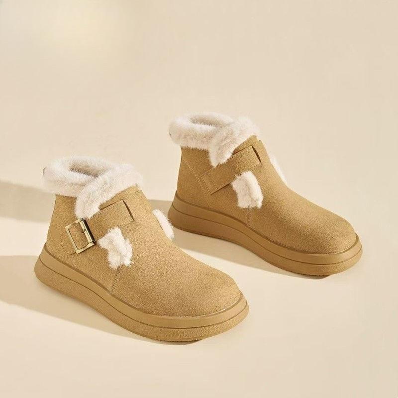 Fashion Round Toe Plush Ladies Shoes Winter Platform Boot Y2k Comfortable and Elegant Ankle Designer Luxury Chic Warm Women's Snow Boots