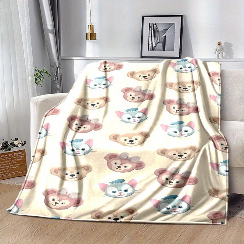 1pc, Duffy and Friends (6) Home Decor Flannel Blanket Perfect Gift for Bedroom, Living Room, Travel, Camping, Car