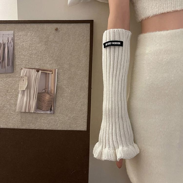 Winter Lengthen Wrist Gloves Adult Trumpet Edge Arm Warmer for Outdoor Cycling