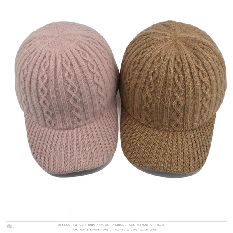 Women's Knit Baseball Cap Korean Japanese Style Face Slimming Thermal Winter Peaked Hat Versatile Fashion