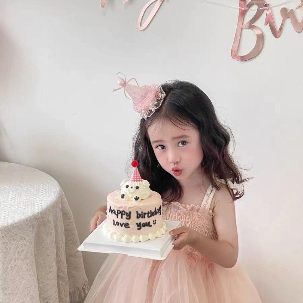 

Sequin Birthday Hat Hairpin Bow Birthday Cap Lovely Birthday Crown Girls Style 2
