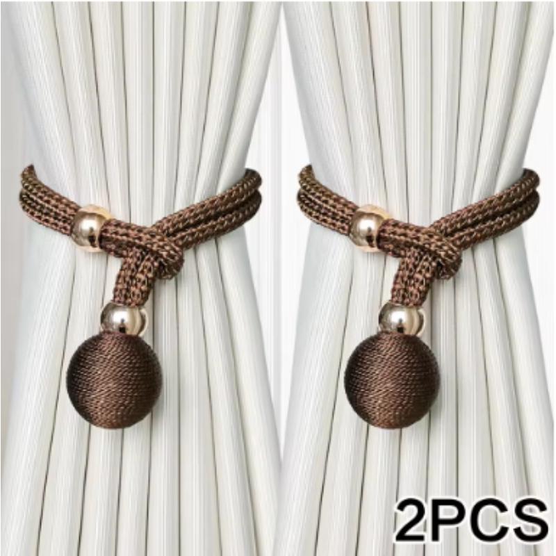 2pcs Adjustable High Grade French Ball Curtain Tiebacks, Convenient Draped Tiebacks Decorative Curtain Fixer Curtain Tiebacks