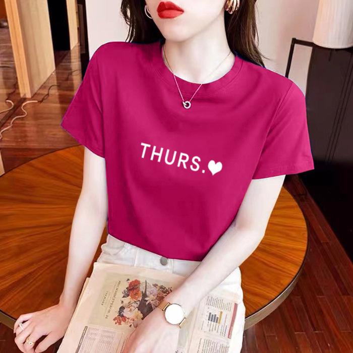 

Женская хлопковая приталенная футболка с короткими рукавами, лето 2025, новая модная и тонкая, с принтом, круглым вырезом, белая футболка с плечевыми швами, тренд S