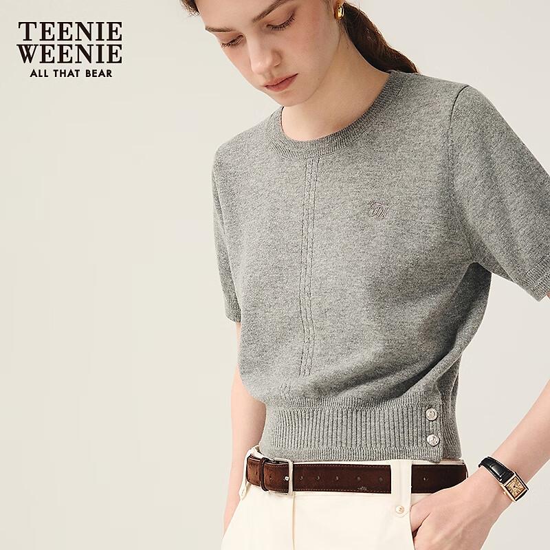Teenie Weenie Women's Shawl-Style Short Sleeve Knit Sweater