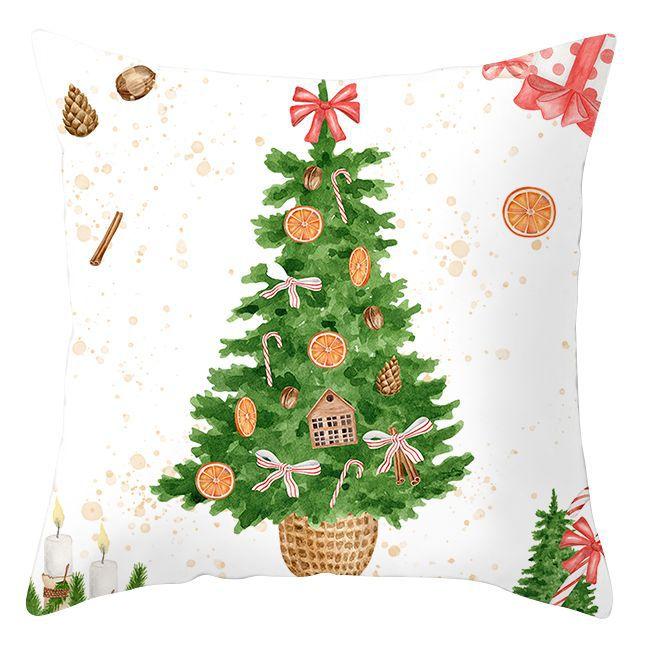 Cross-border Wholesale Christmas Pillow Covers Printed Holiday Sofa Car Pillow Waist Back Cushion Cover