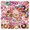 55-Piece Donut Cartoon Graffiti Stickers - Waterproof & Fun for Decoration