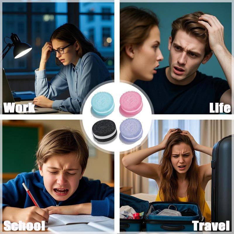 Sušenka Squishy Antistresová hračka, Ručně vyrobená silikonová antistresová squishy hračka, Zábavné antistresové hračky, Perfektní stolní doplněk pro úzkost a relaxaci (Modrý)