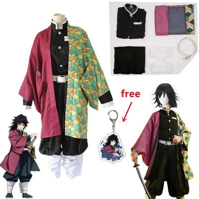Anime Dämon Slayer Kimetsu Keine Yaiba Tomioka Giyuu Cosplay Kostüm Frauen Kimono Uniform Kleidung Perücke Erwachsene Kinder Halloween-Party