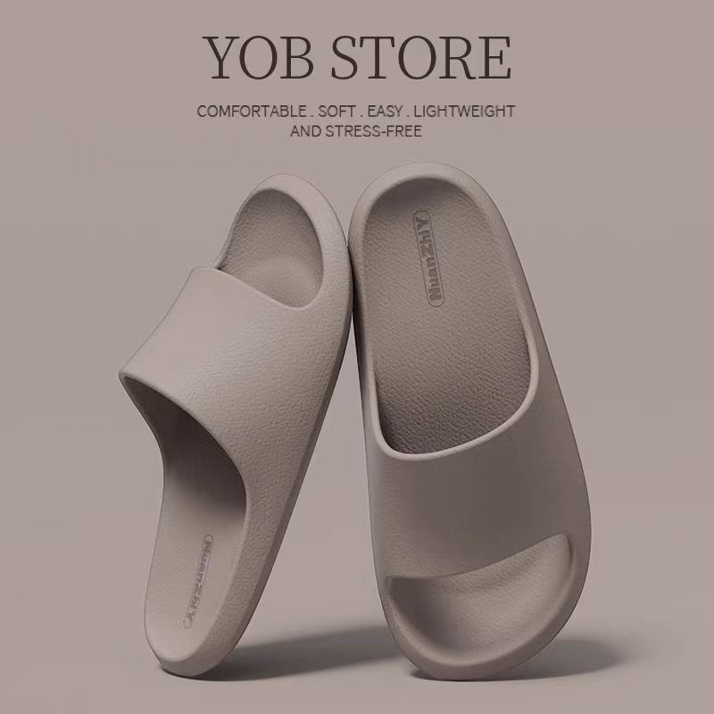 Leather pattern cool slippers thick bottom men's and women's home non-slip bathroom non-smelly feet home indoor summer