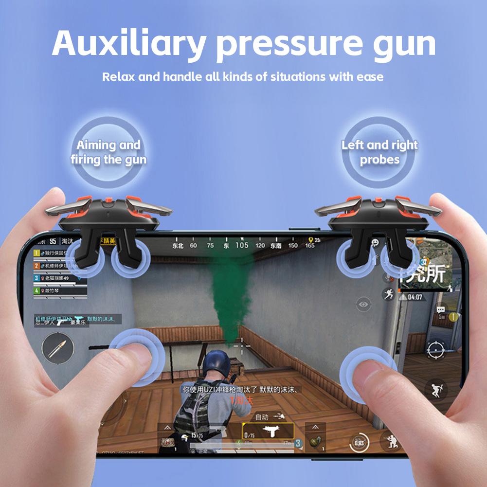 1 pár herních spouští 4/6 prstů Automatická tlačítka rychlé střelby Ovládací gripy pro PUBG Herní příslušenství pro telefon