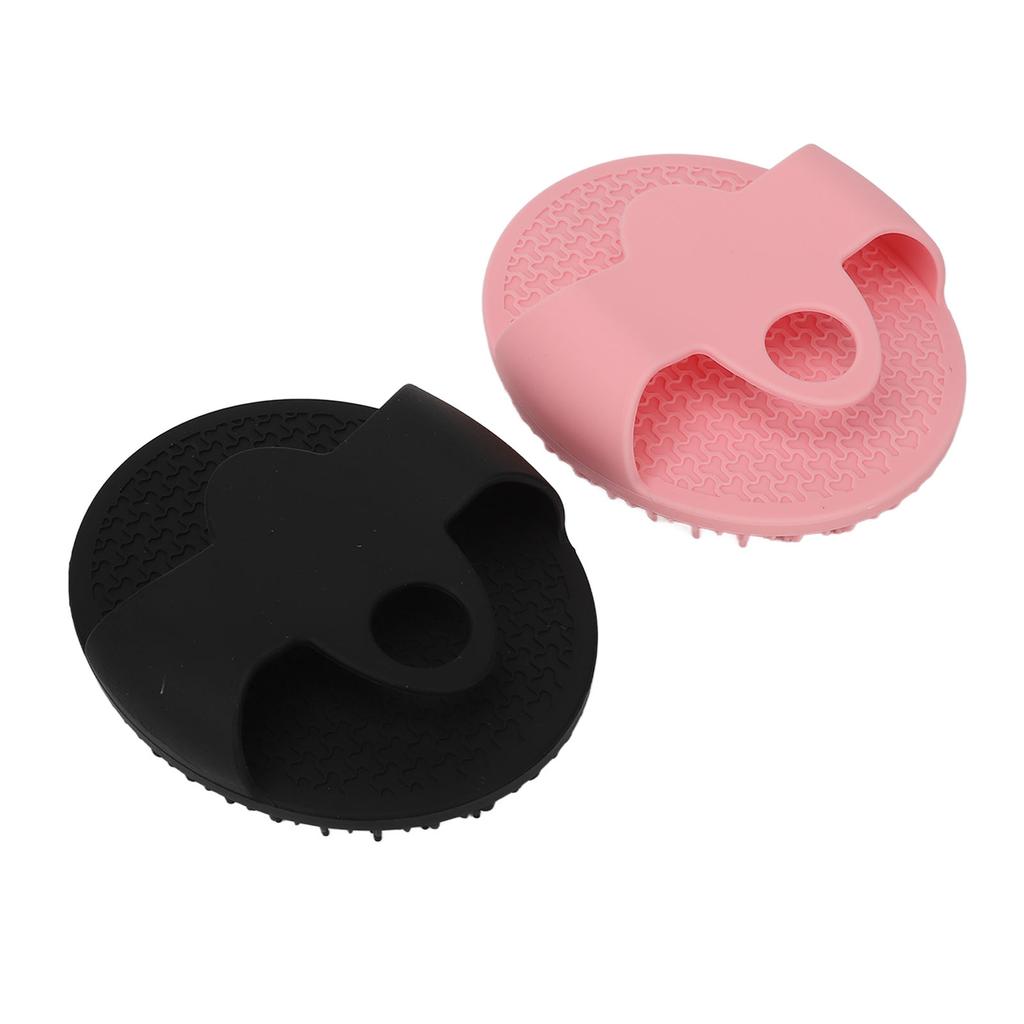 Silicone Body Scrubber Round Bath Brush Multifunctional Silicone Shower Brush Black Pink