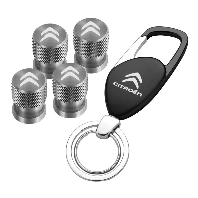 for Citroen C4 C3 C5 C1 C2 Berlingo C-Elysee C4-Picasso Car Wheel Tire Valve Dust Lever Air Cap Keychain Keyring Accessories