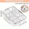 8-Grid Divided Plate with Lid Food Storage Box Snack Box Fruit Storage Container for Refrigerator Vegetable Organizer