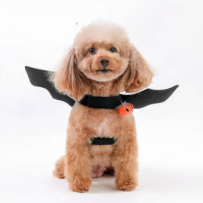 Bat Wings Pet Clothes Bells Cat Clothes Halloween Festive Atmosphere Cat and Dog Clothing Chest Straps Pet Fun Outfits