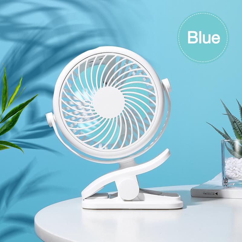 Rechargeable Mini Desktop USB Cooling Fan Cooler Summer Air Cooling 3-Speed Clip style Desk Fan