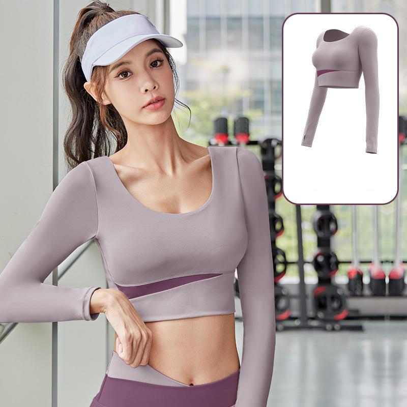 Långärmade yogaskjortor Sport Top Fitness Yoga Toppar Gym Top Sportkläder för kvinnor Gym Tops Body Shaper Running Tee Shirts